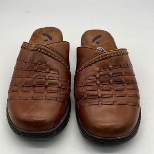 Dr Scholls Brown Leather Mules size 8